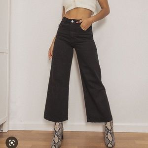 Just Female Calm Jeans black denim high waist wide leg